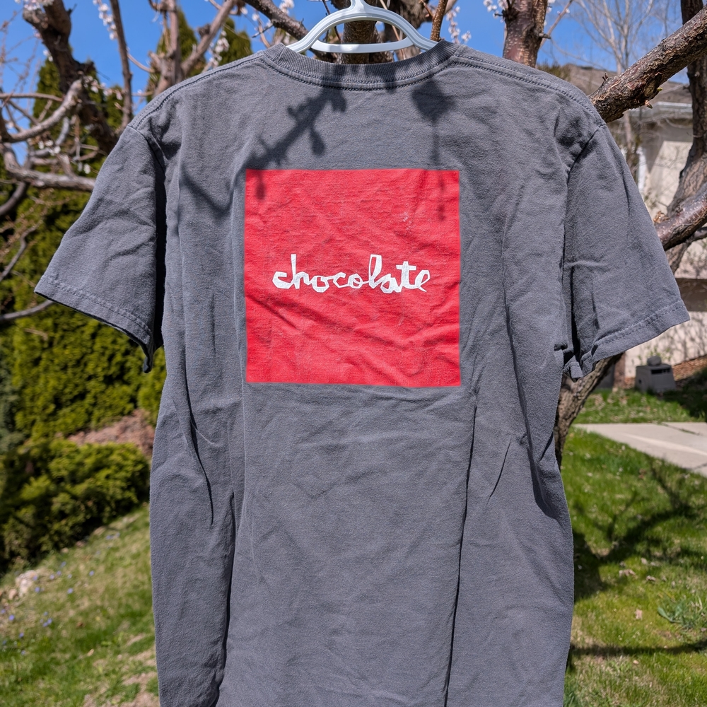 Chocolate Gray T-Shirt with Red Accent